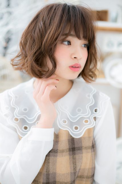 お人形さんみたい♪外国人風カール小顔ボブ