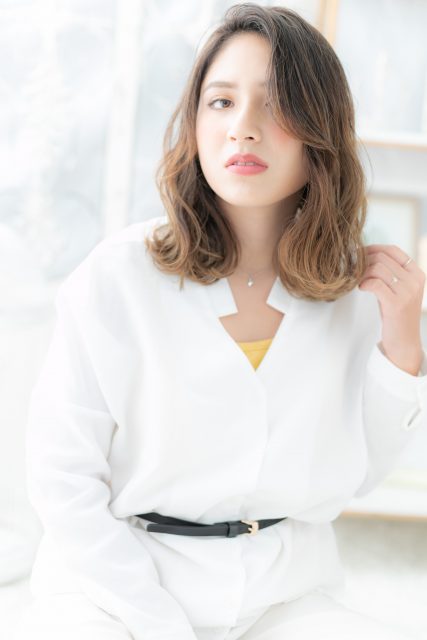 外国人風ハイライト…濡れ髪透け感ボブディ