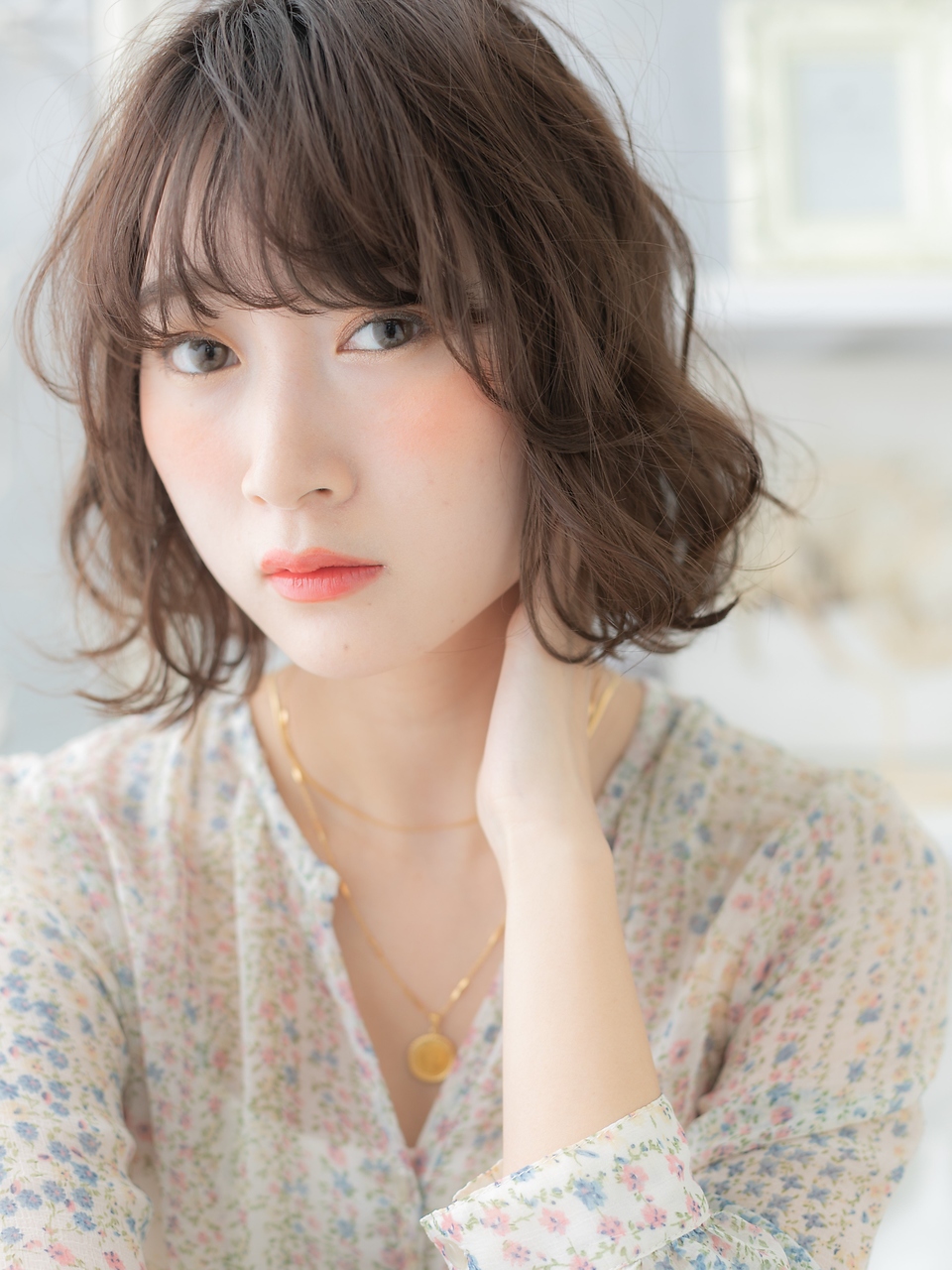 大人可愛い小顔ゆるふわボブパーマ20代30代