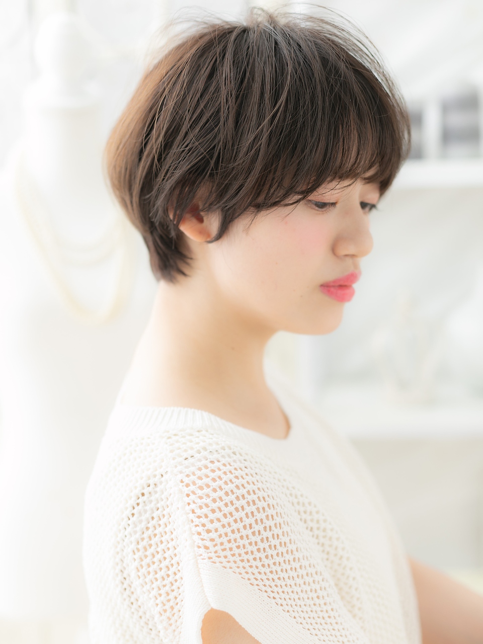 大人可愛い立体カット小顔ショート20代30代