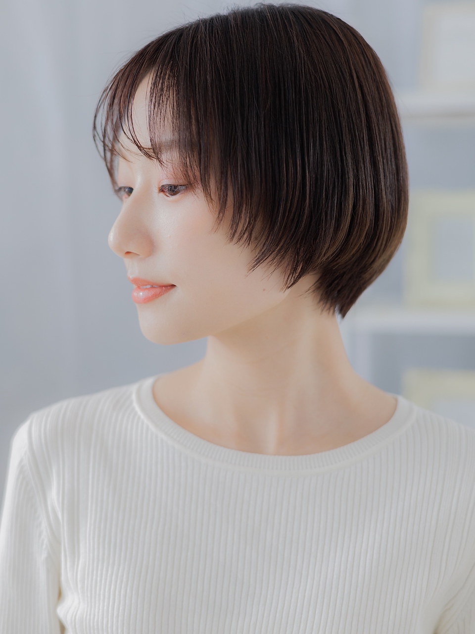 大人可愛い小顔ショート20代30代