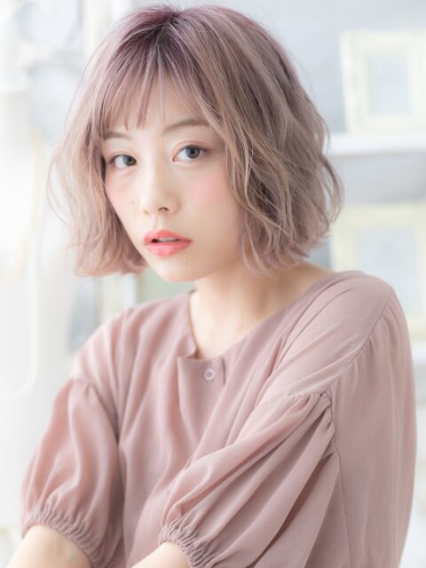 大人可愛い小顔ボブパーマ20代30代