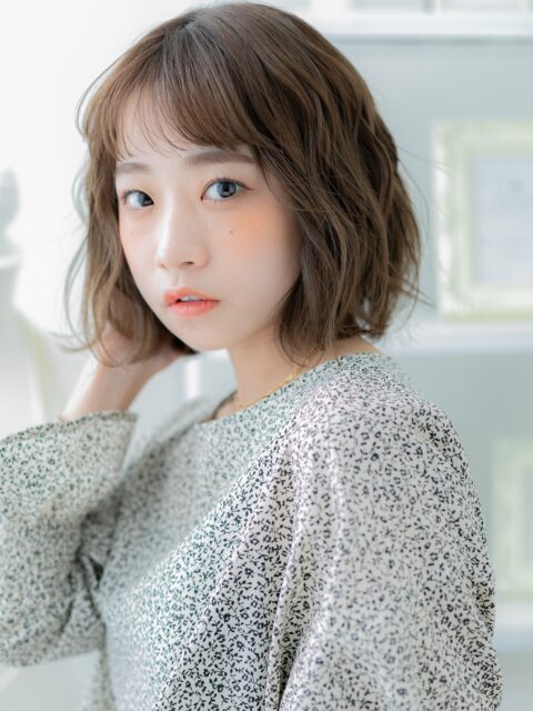 大人可愛い小顔ボブパーマ20代30代