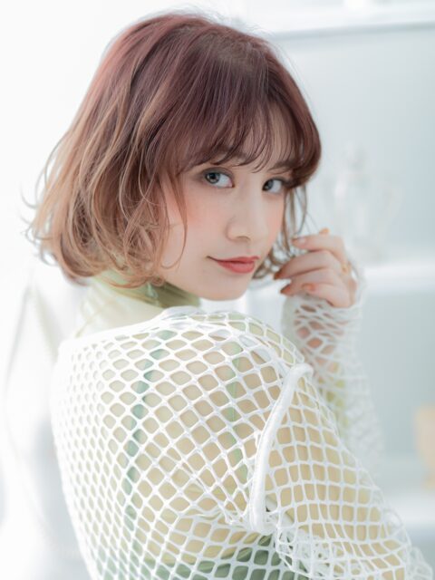 大人可愛いミックスカラーミルクティーブラウンミディアム20代30代