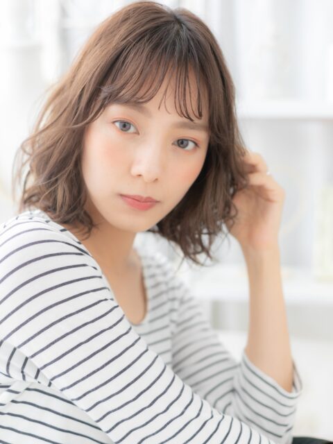 大人可愛いシルキー抜け感ボブ20代30代