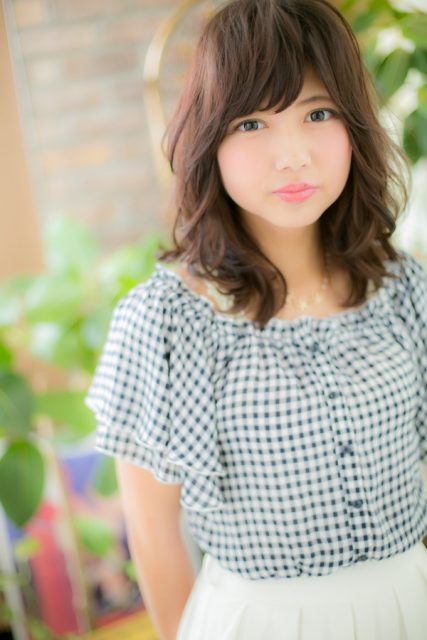 巻き髪セミロング