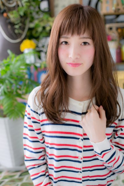 斜めバング♪アシンメトリー小顔ロング