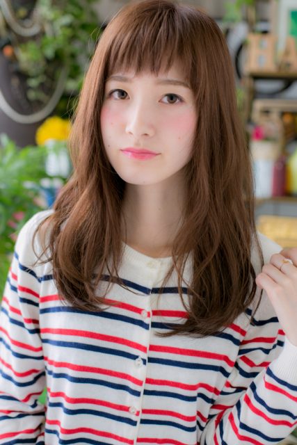 斜めバング♪アシンメトリー小顔ロング