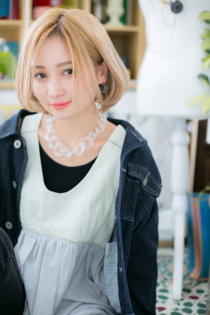 外国人風カラー★印象やわらかAラインボブ