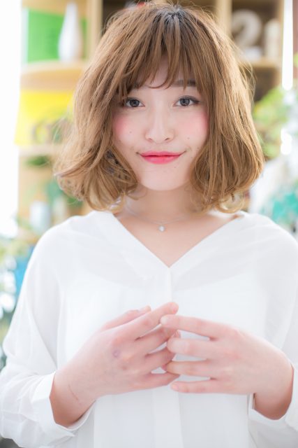 Aライン♪外国人風前下がりふわミディ