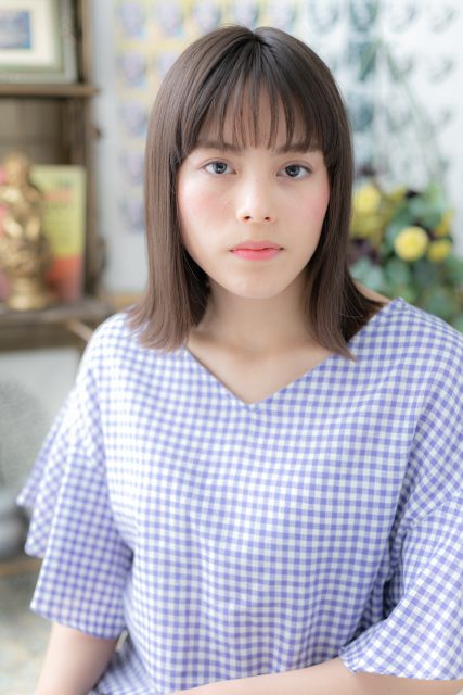 シースルーバング韓国風小顔バレイヤージュ