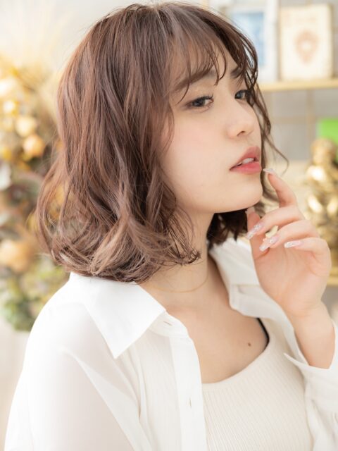 大人可愛い小顔ボブパーマ20代30代