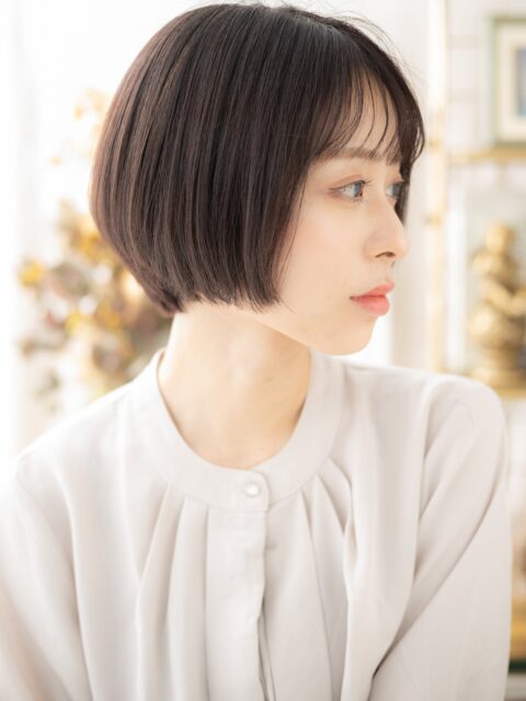 大人可愛い丸み小顔ボブ20代30代