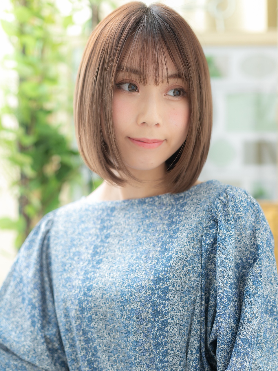 大人可愛い切りっぱなし小顔ボブ20代30代