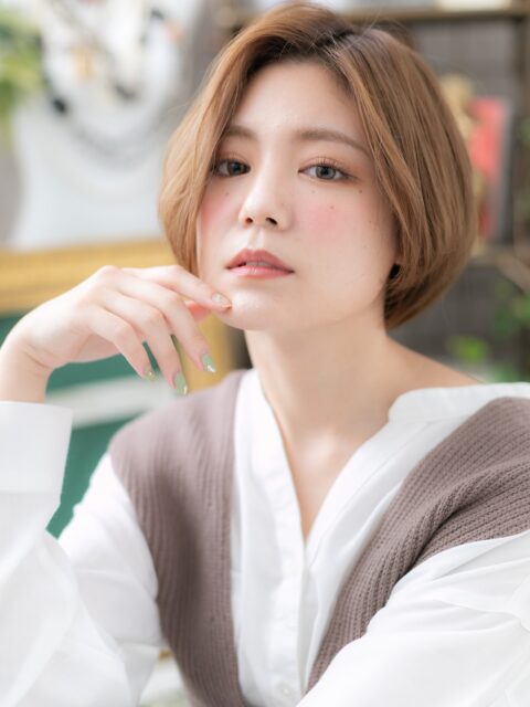 大人可愛い外国人風小顔ボブ20代30代