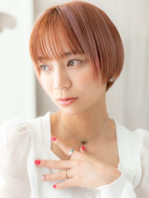 大人可愛い透明感丸みショート20代30代