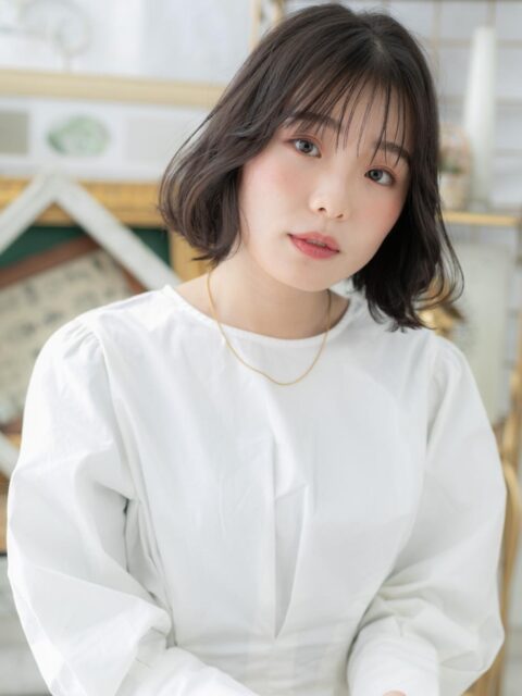大人可愛いエアリーハイライトミディアム20代30代