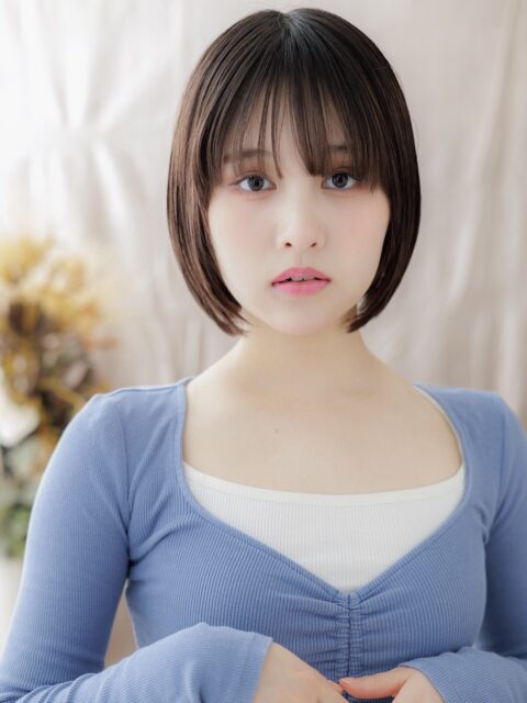 大人可愛い黒髪ミニボブ20代30代