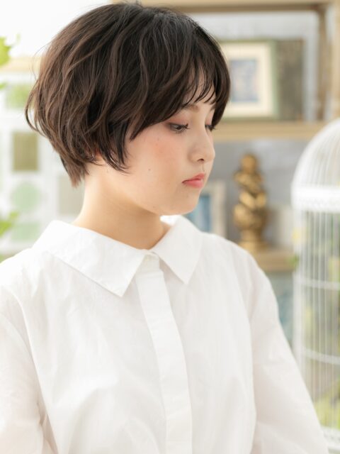 大人可愛いマッシュニュアンスショート20代30代