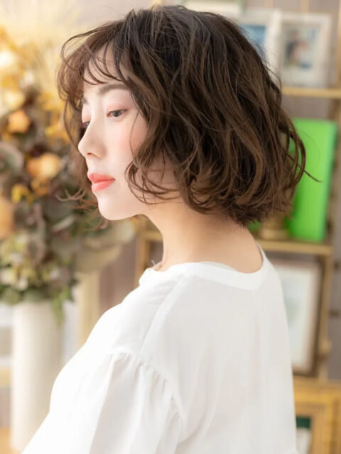 大人可愛い抜け感ゆるふわボブ20代30代