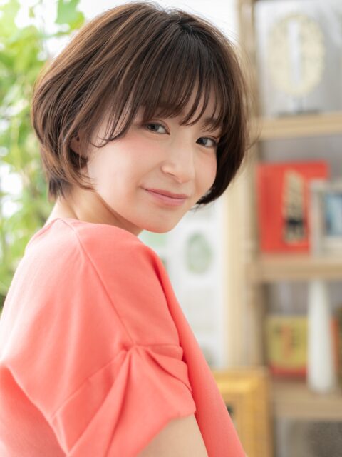 大人可愛い小顔丸みショート20代30代
