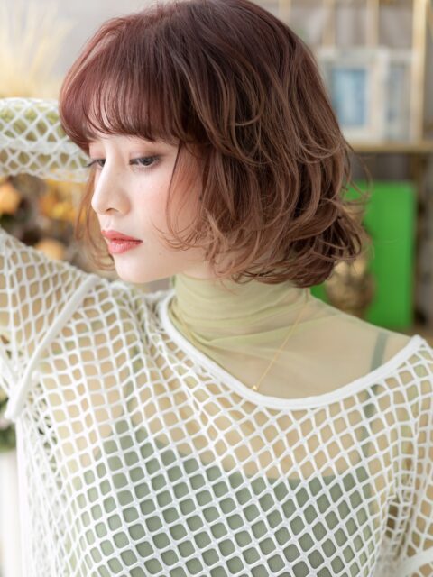 大人可愛いグラデーション丸みボブ20代30代