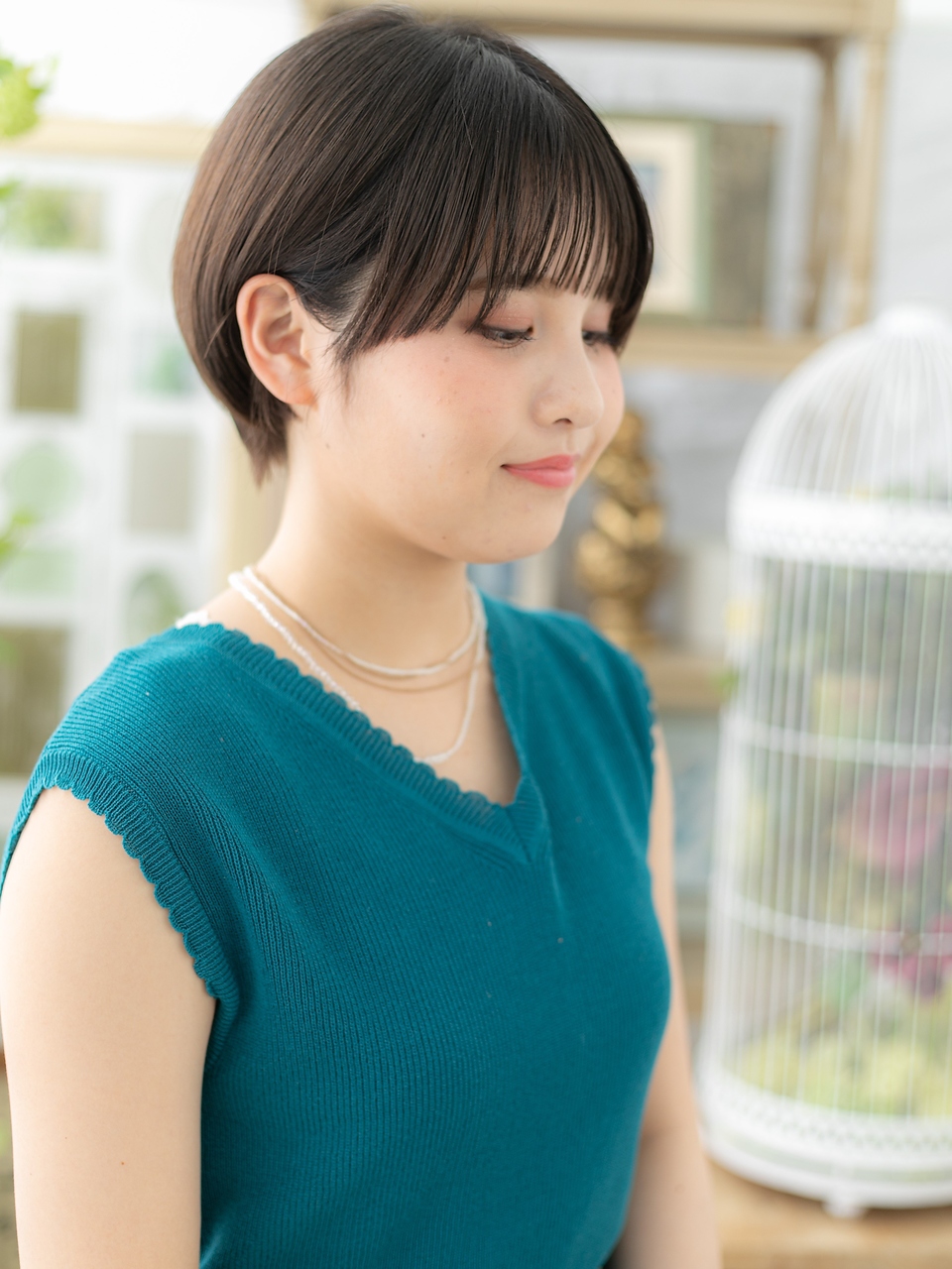 大人可愛い小顔丸みショート20代30代