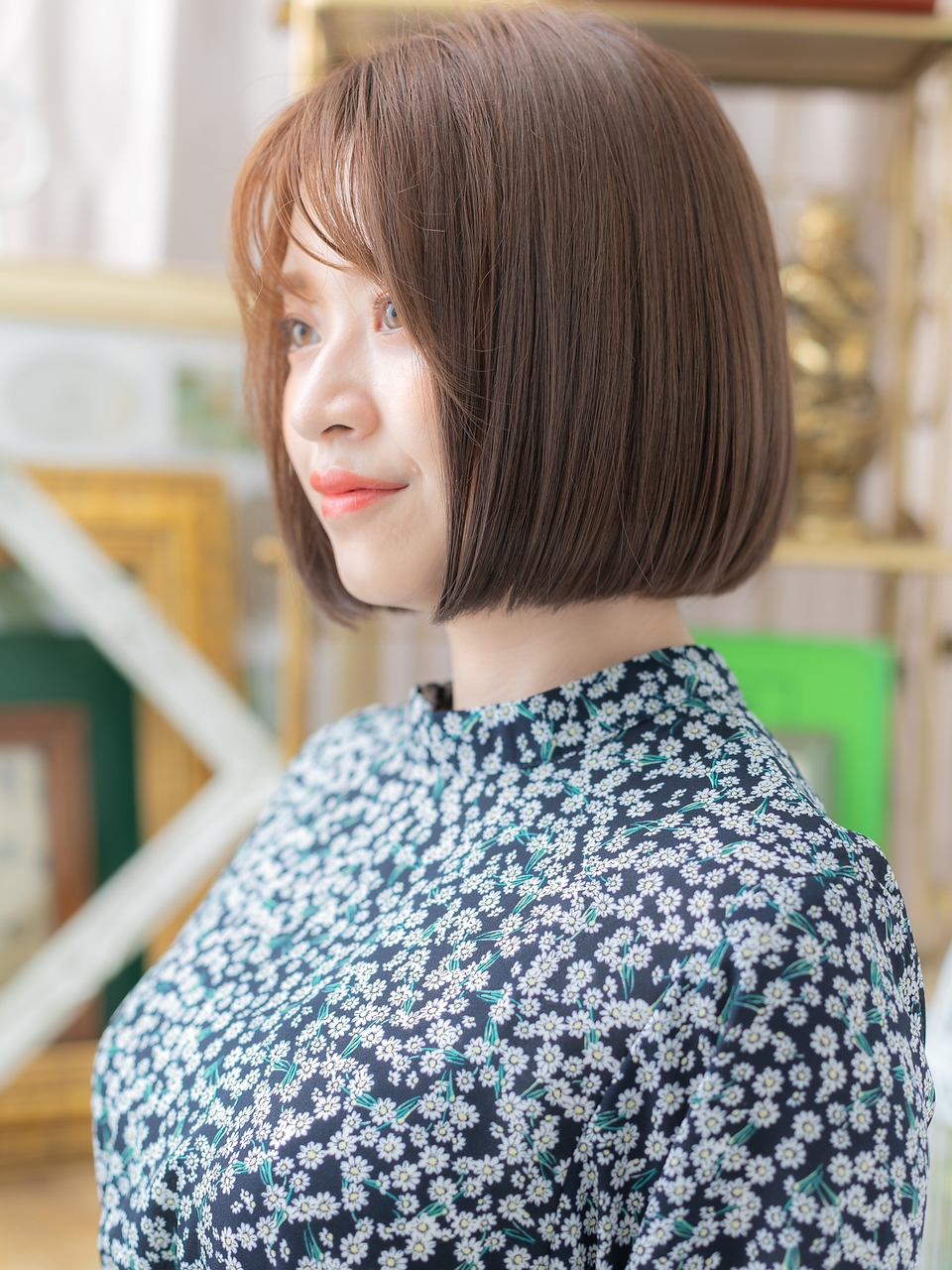 大人可愛いぱっつん小顔ボブ20代30代