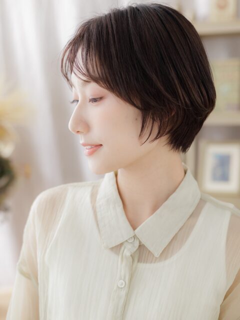 大人可愛いひし形小顔ショート20代30代