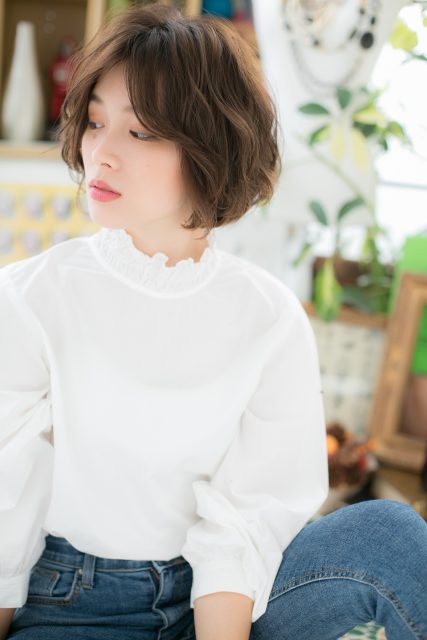 センターパート...外国人風ラフエアリーボブ