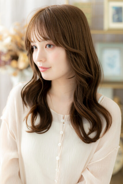 ココアベージュこなれ外国人風エアウェーブ