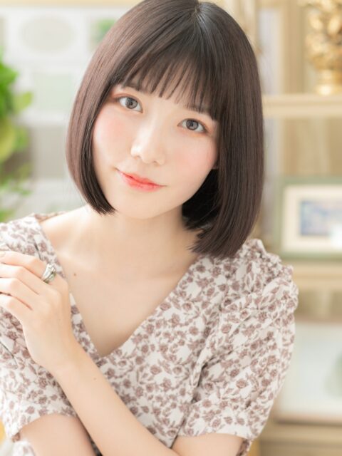 大人可愛い切りっぱなしボブ20代30代