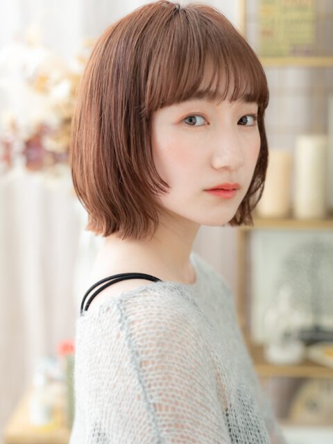 大人可愛い姫カットレイヤー小顔ボブ20代30代