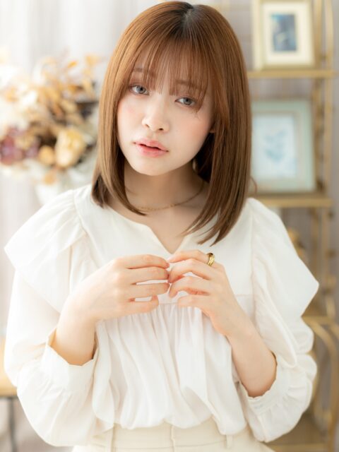 大人可愛いワンカール小顔ロブ20代30代