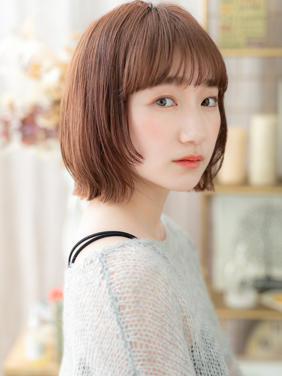 大人可愛い姫カット小顔ボブ20代30代