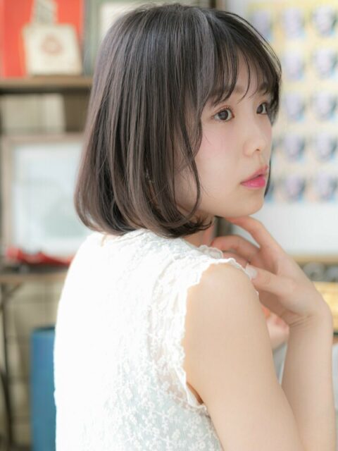 大人可愛いワンカール前下がりボブ20代30代