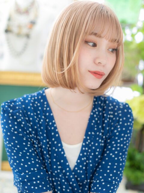 大人可愛い外国人風前下がりボブ20代30代