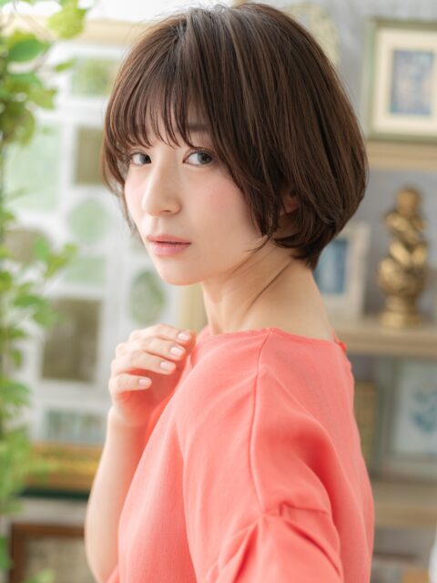 大人可愛い小顔丸みショート20代30代
