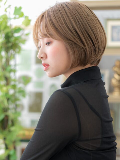 大人可愛い丸みハイトーンショート20代30代
