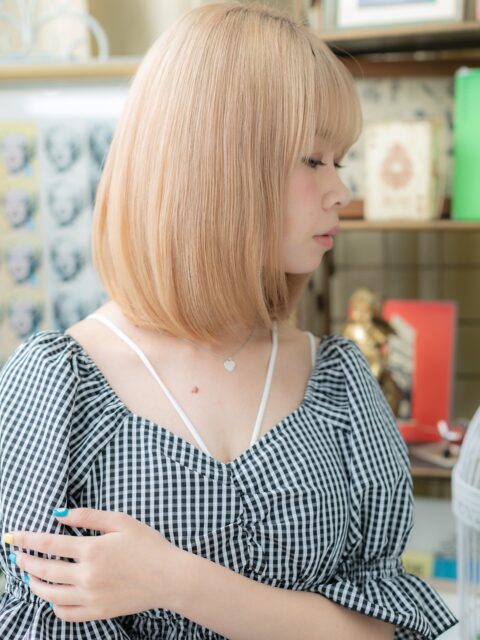 大人可愛い韓国風前下がりボブ20代30代