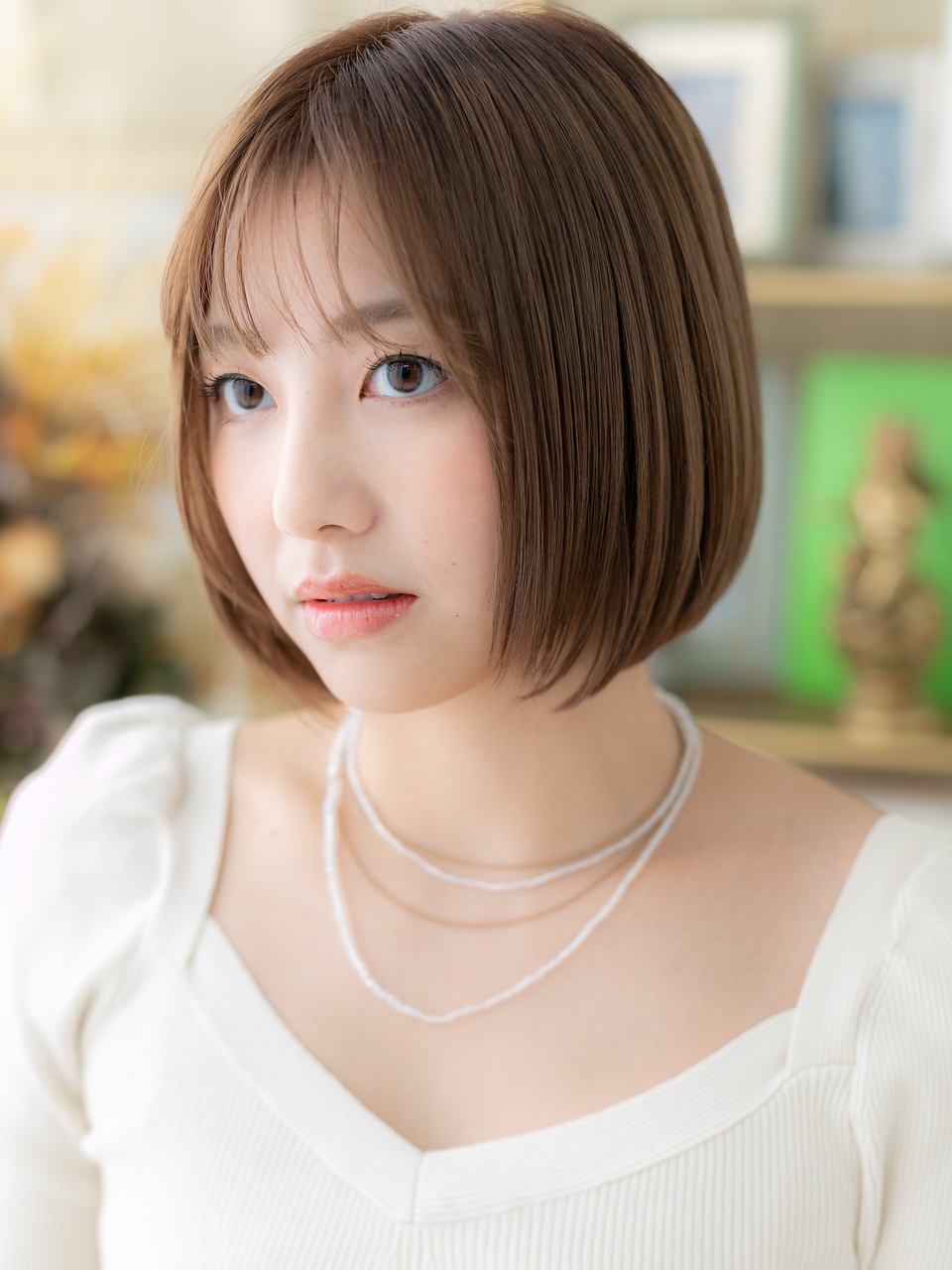 大人可愛い小顔ショート丸みボブ20代30代