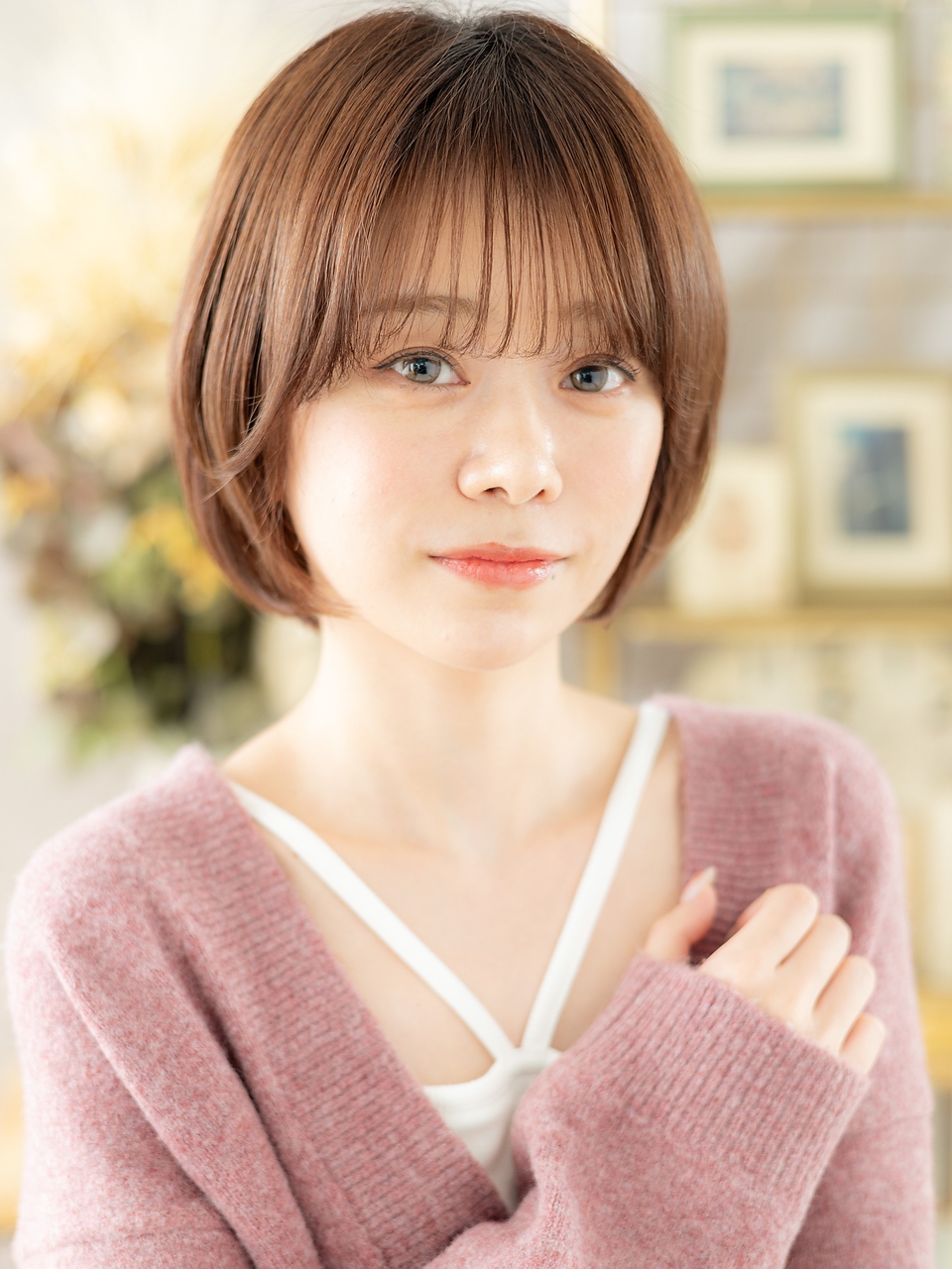 大人可愛い丸み小顔ボブ20代30代