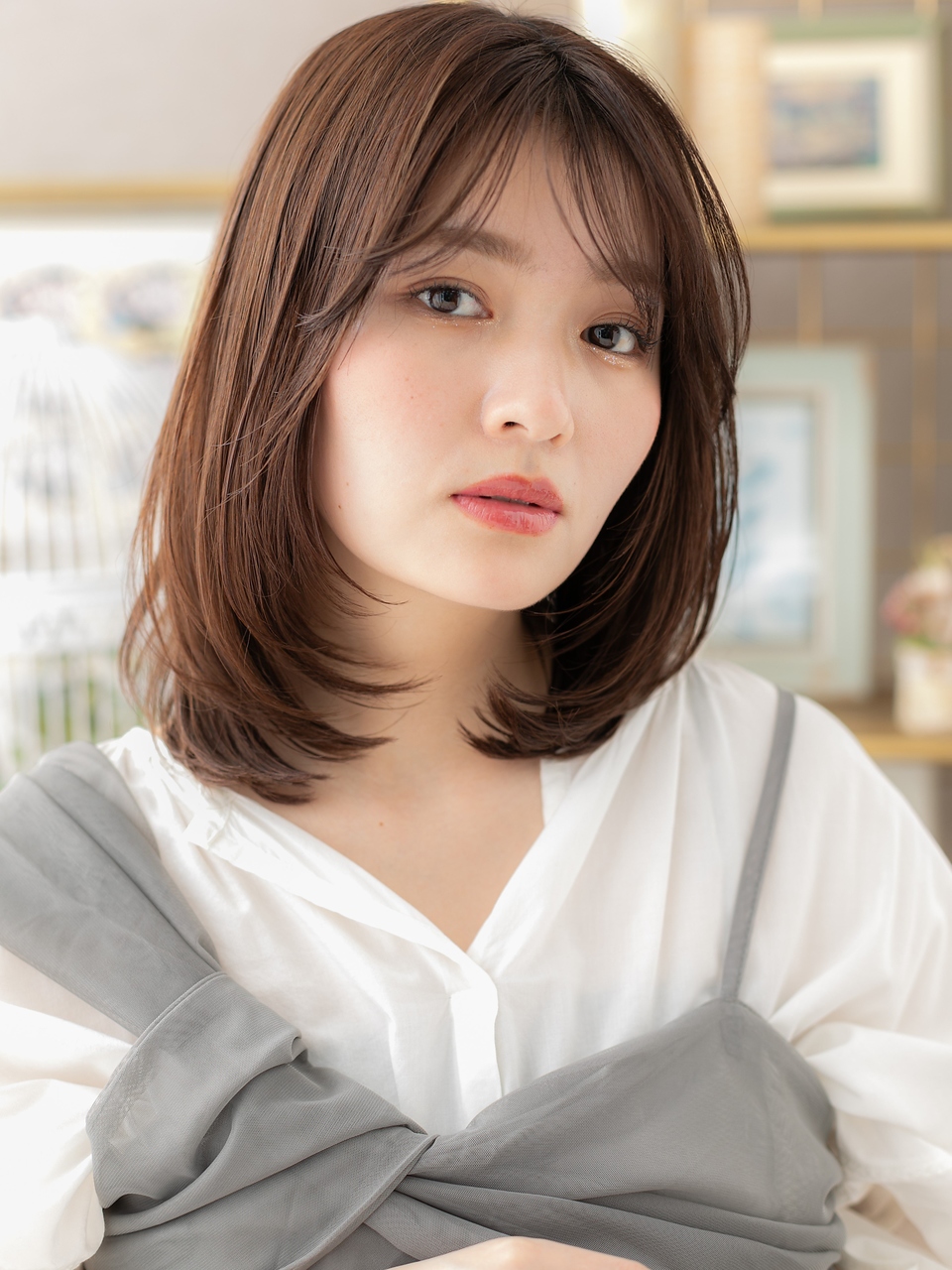 姫カット伸ばしかけミディアムウルフ20代30代