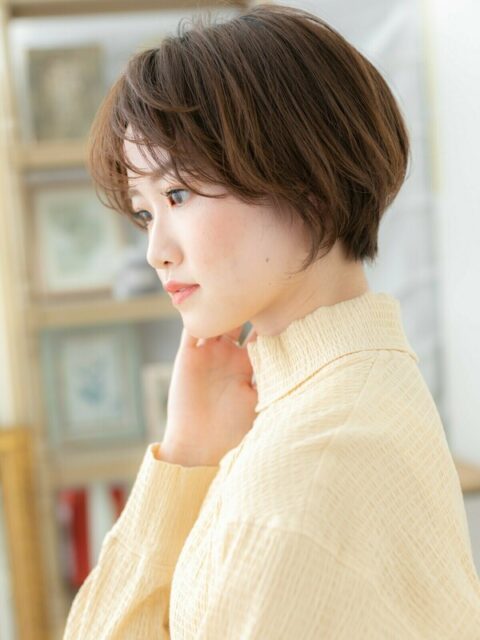 大人可愛いフレンチガーリー小顔ショート20代30代