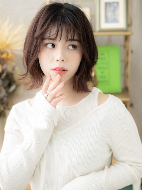 大人可愛い抜け感小顔ボブ20代30代