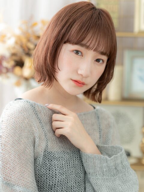 大人可愛い姫カット小顔ボブ20代30代