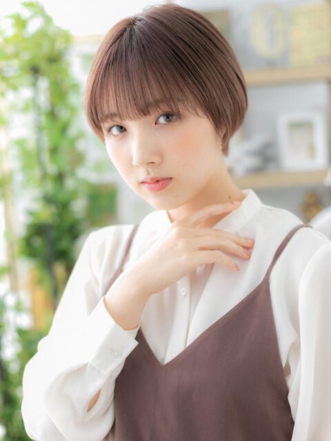 大人可愛い透明感小顔ショート20代30代