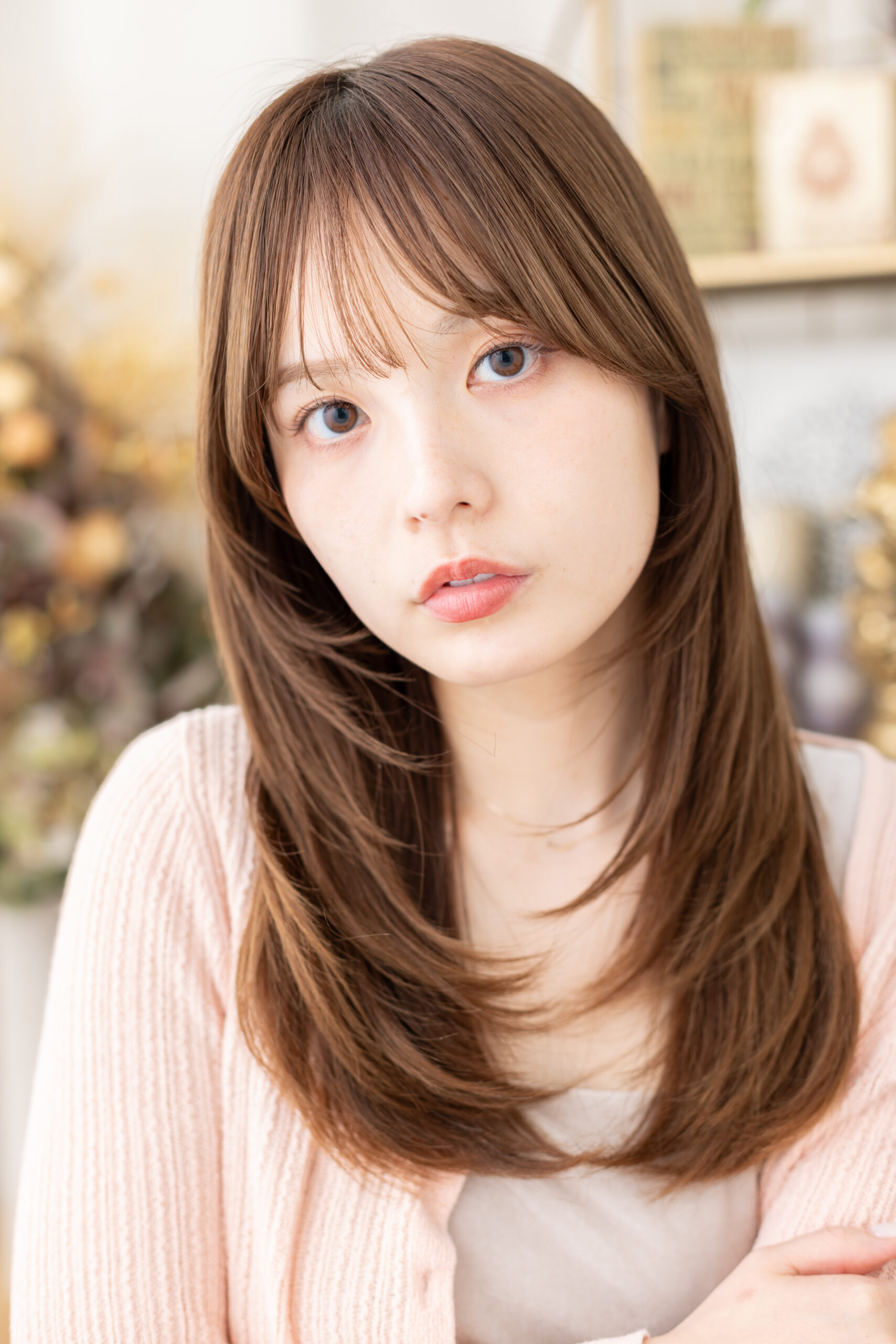 #太めシースルー／フェザー #フレームレイヤー #自然な前上がり #Aライン #艶