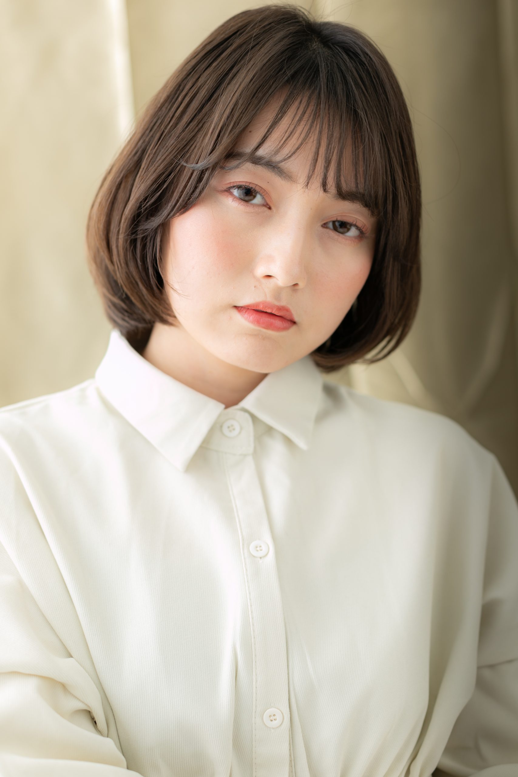 大人かわいいショートボブｘ小顔ひし形パーマ　20代30代