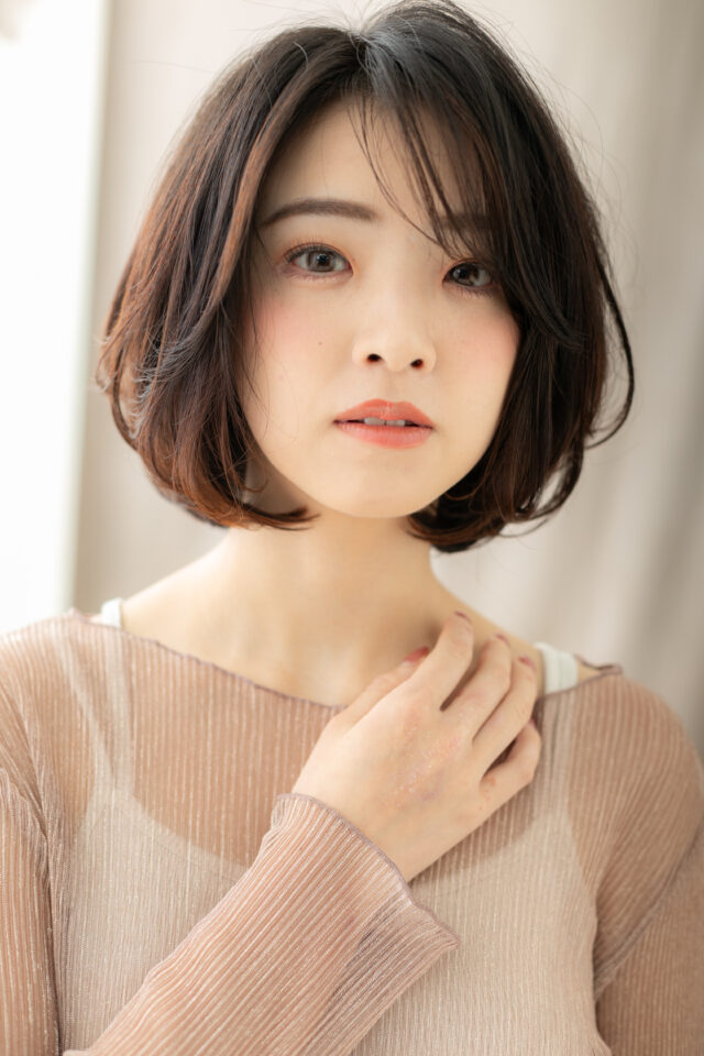 大人可愛い小顔丸みショート20代30代